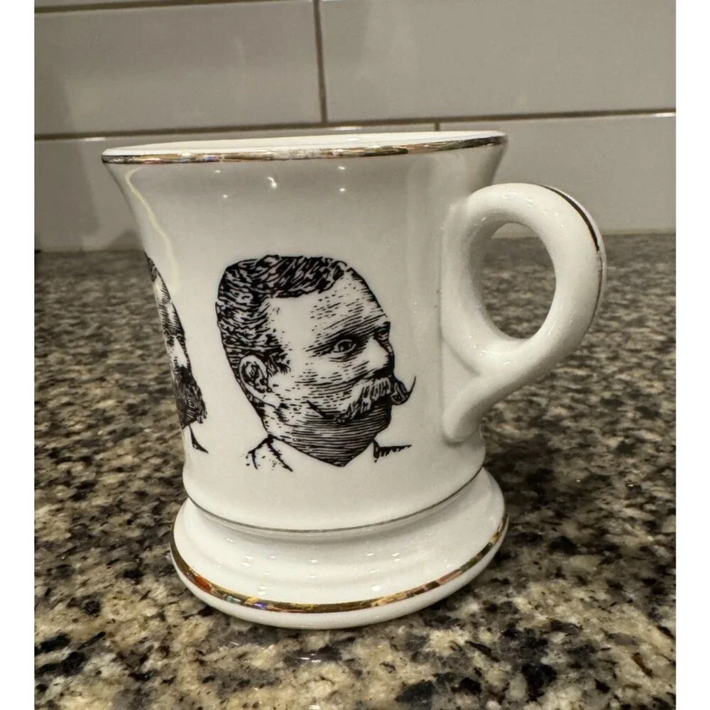Antique Shaving Mug Vintage Mustache Cup Knobler Japan Barber Aesthetic